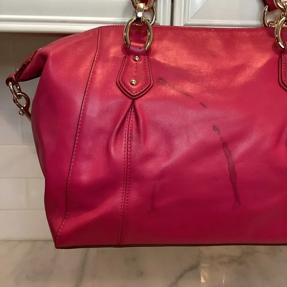Coach Bag Purse Handbag Colette Leather Carryall Satchel Tote Pocketbook Pink